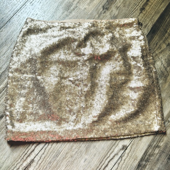 Gap Sequin Mini Skirt Gold Size 0 - Picture 1 of 5